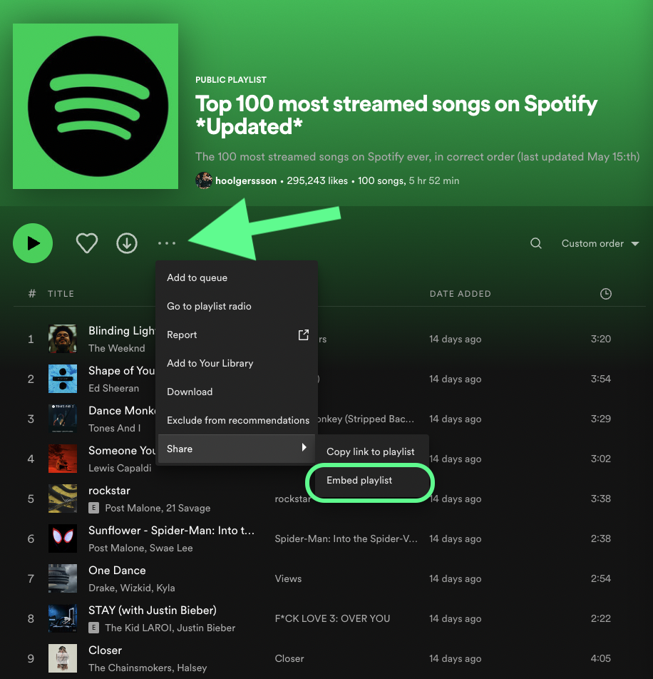 How to embed Spotify content to your app